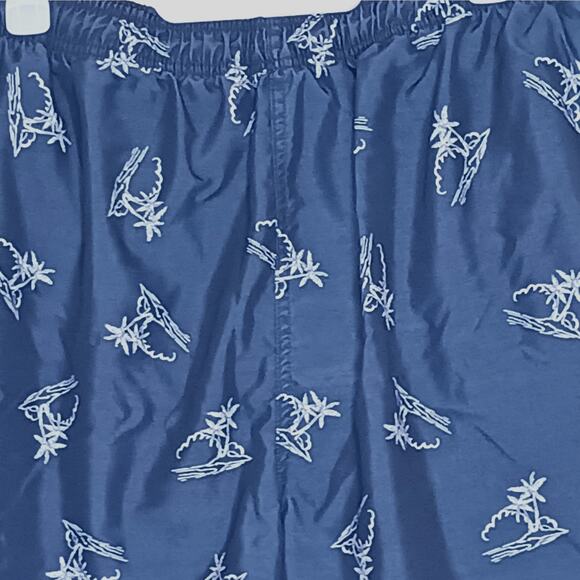 Sand n Sun Swim Trunks Mens L (36-38) Blue Tropical Island Mesh Lined Pockets - Picture 3 of 11